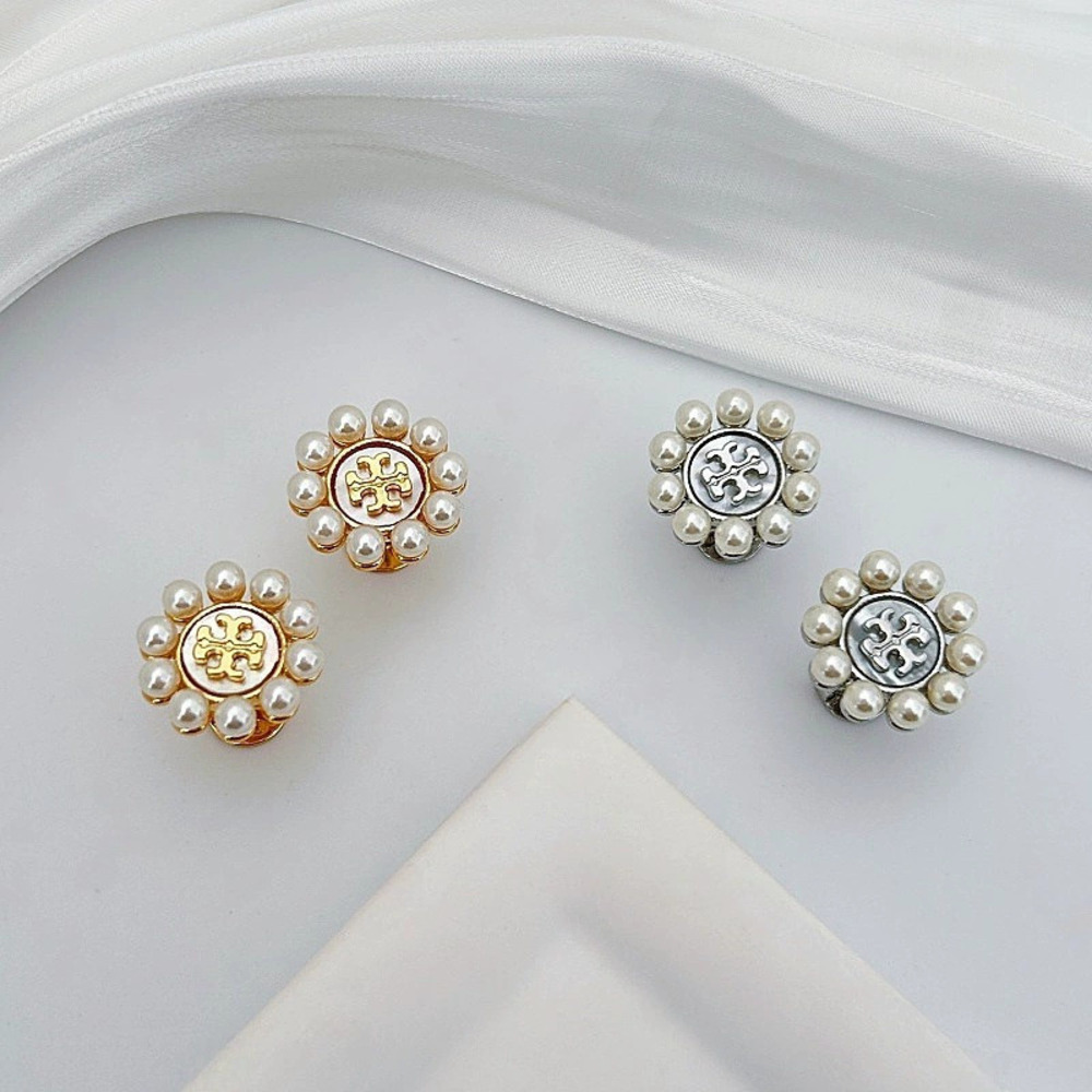 Tory Burch Pearl Letter Studs Mother of Pearl Inlay